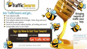 view of the home page of traffic swarm