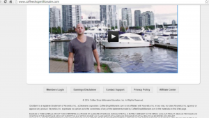 a view of anthony trister on the front page of the coffeeshop millionaire affiliates website