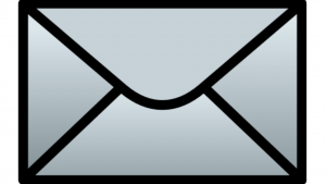 A screen shot of a grey and black envelope