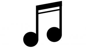 a black and white picture of music symbol