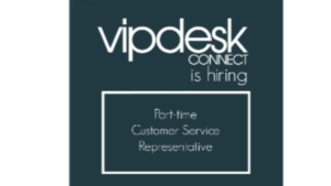 A screen shot picture of the website, VIPdesk Connect advertising employment opportunities