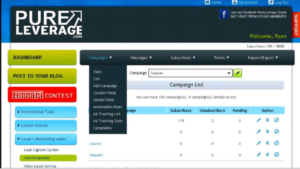 A screen shot of the pure leverage website