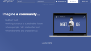 A screen shot picture of Empowr homepage