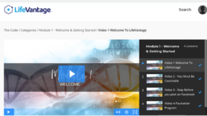 screen shot picture of the LifeVantage website