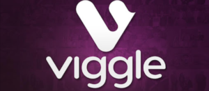 A screen shot of the Viggle app purple and white Logo 