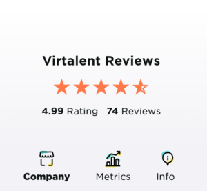 a screenshots of the Virtalent.com website rating