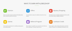 A list of all the ways to earn with Jobs2Shop