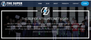 Super Affiliate Network website homepage