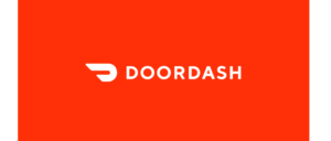 Red and white DoorDash website app logo