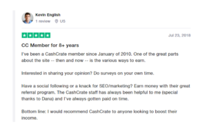 CashCrate customer reviews rating from Trustpilot