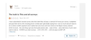 Customer reviews experiences from SiteJabber concerning SurveySay