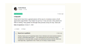 TrustPilot Customer reviews and experiences from LegalShield website