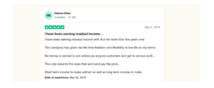 TrustPilot customer reviews and experiences concerning the ACN website